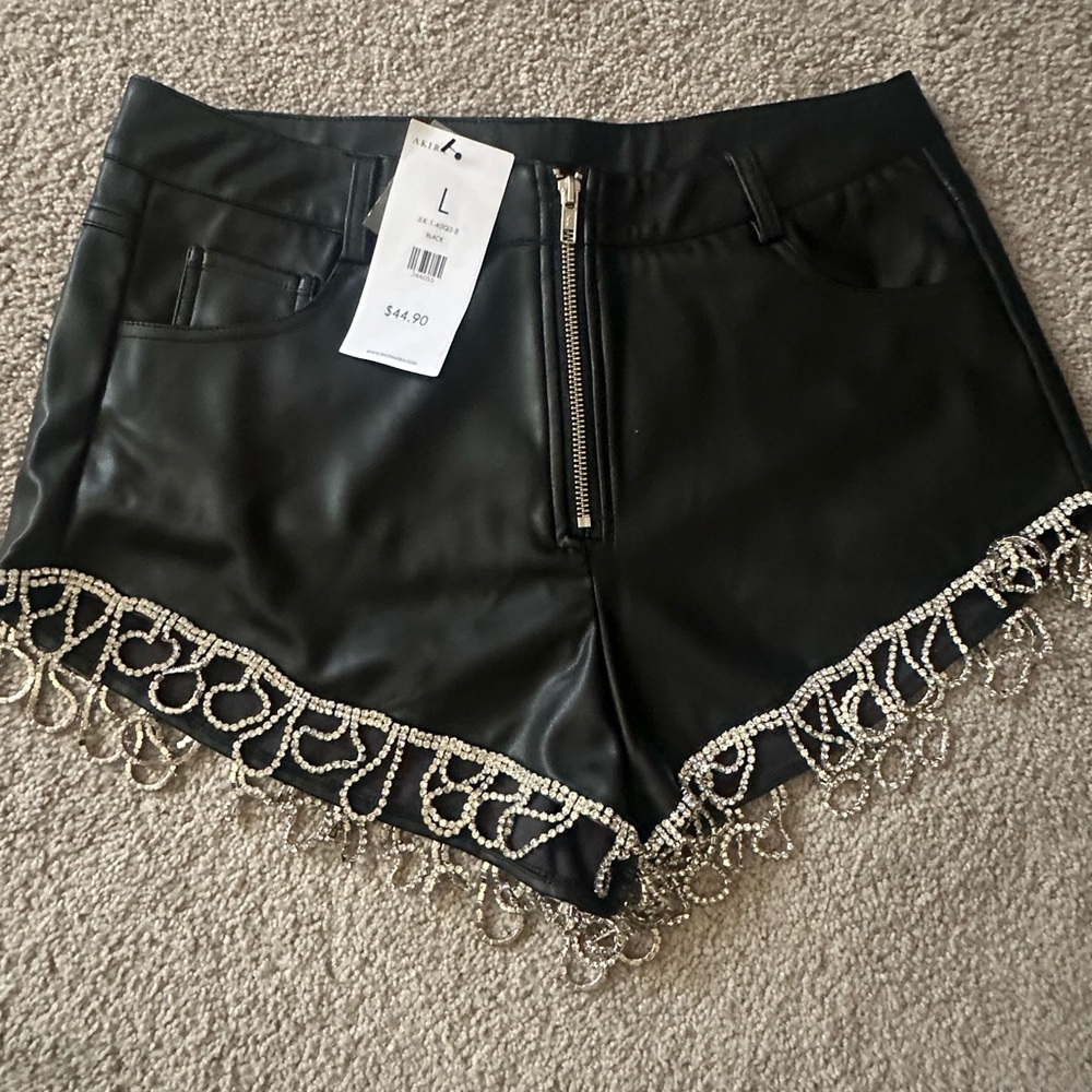 Akira leather look hot shorts
